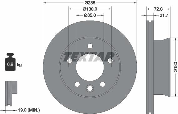 Textar 93127805 - Тормозной диск autospares.lv