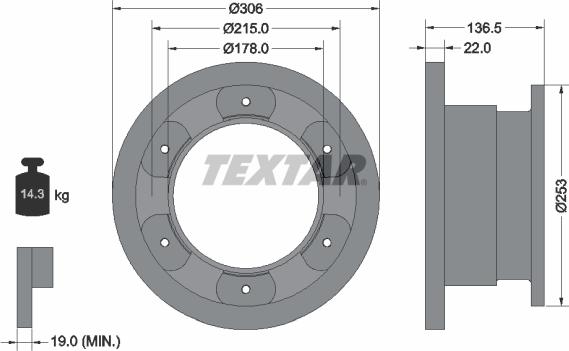 Textar 93127300 - Тормозной диск autospares.lv