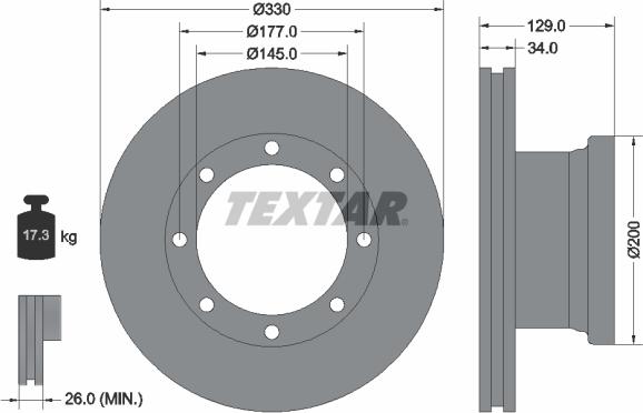 Textar 93127700 - Тормозной диск autospares.lv