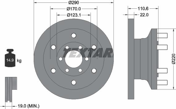 Textar 93175400 - Тормозной диск autospares.lv