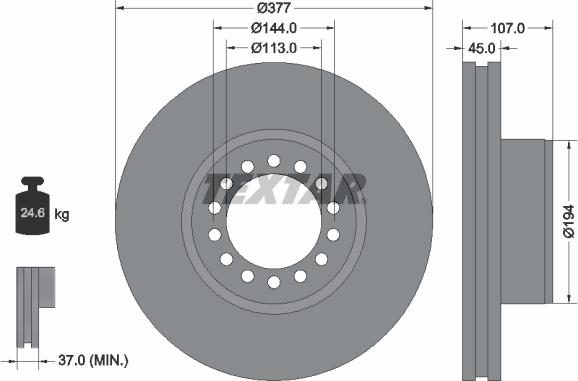 Textar 93175200 - Тормозной диск autospares.lv