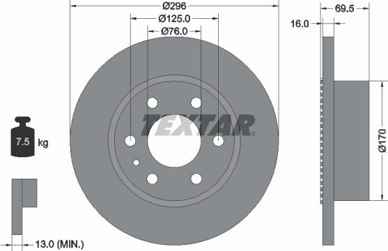 Textar 93177500 - Тормозной диск autospares.lv