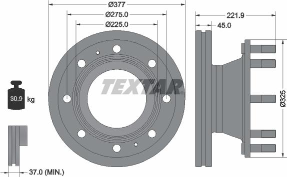 Textar 93309200 - Тормозной диск autospares.lv