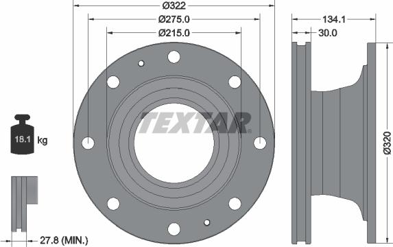 Textar 93324600 - Тормозной диск autospares.lv