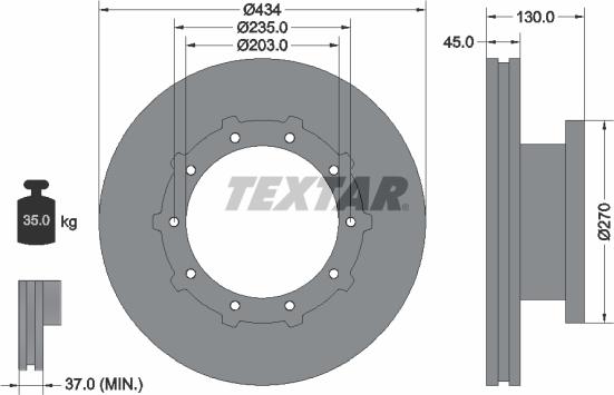 Textar 93243400 - Тормозной диск autospares.lv