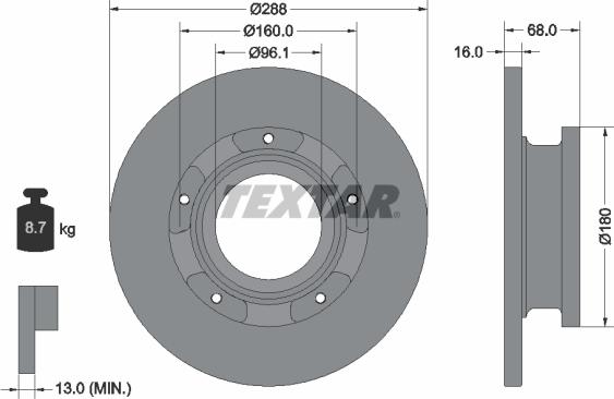 Textar 93260700 - Тормозной диск autospares.lv