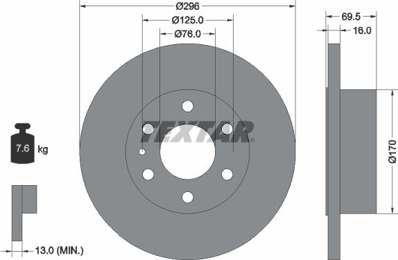 Textar 93229100 - Тормозной диск autospares.lv