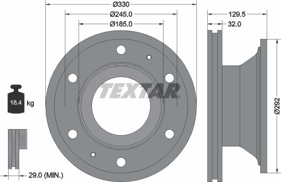 Textar 93221300 - Тормозной диск autospares.lv