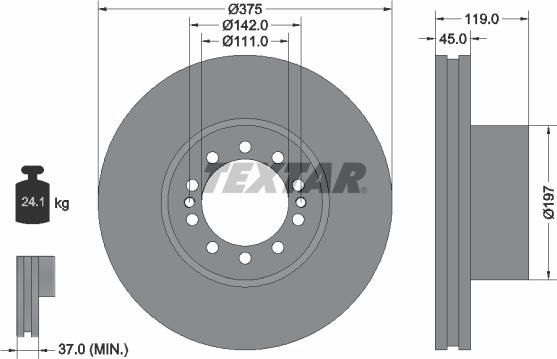 Textar 93222700 - Тормозной диск autospares.lv