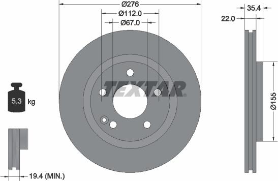 Textar 92099600 - Тормозной диск autospares.lv