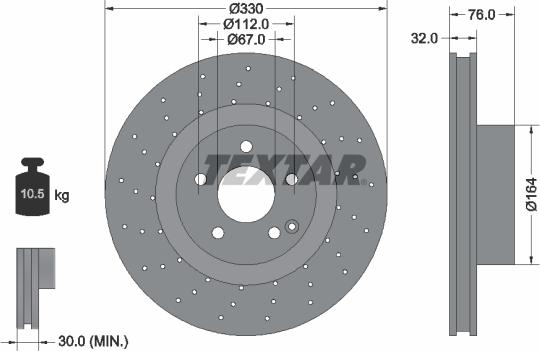 Textar 92099200 - Тормозной диск autospares.lv