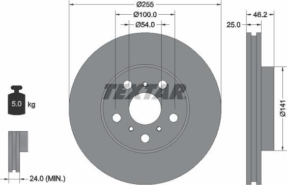 Textar 92094400 - Тормозной диск autospares.lv