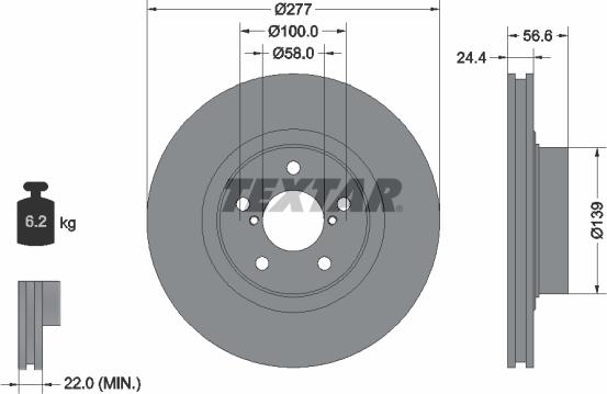 Textar 92094600 - Тормозной диск autospares.lv