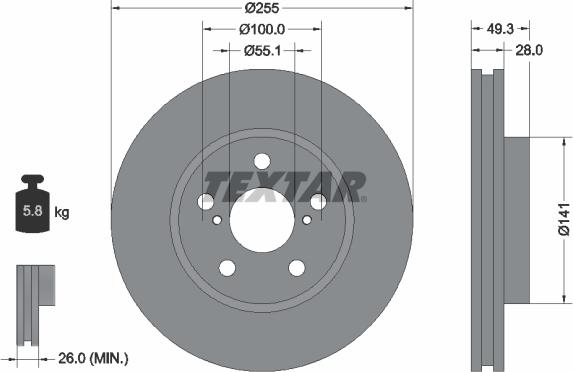 Textar 92094300 - Тормозной диск autospares.lv