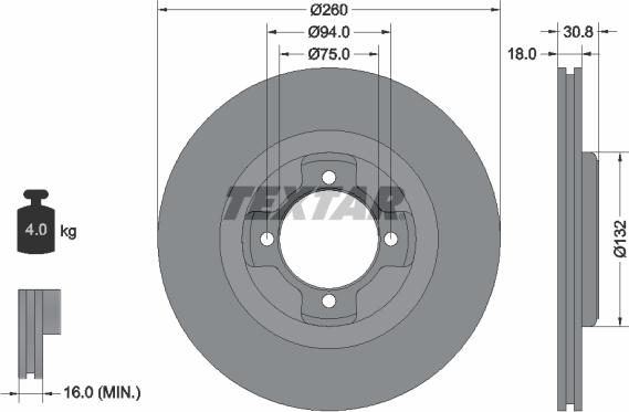 Textar 92095600 - Тормозной диск autospares.lv