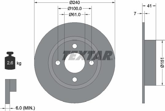 Textar 92096500 - Тормозной диск autospares.lv