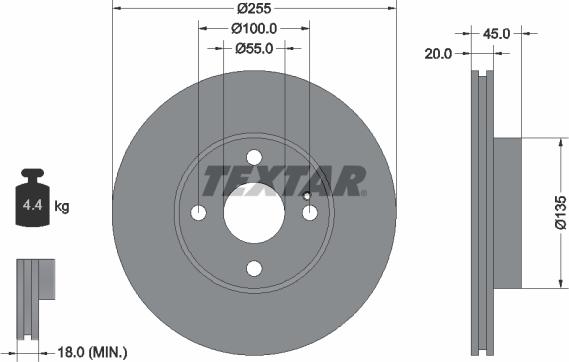 Textar 92096800 - Тормозной диск autospares.lv