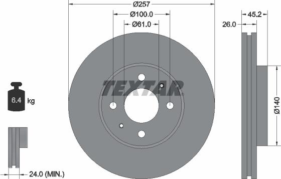 Textar 92096700 - Тормозной диск autospares.lv