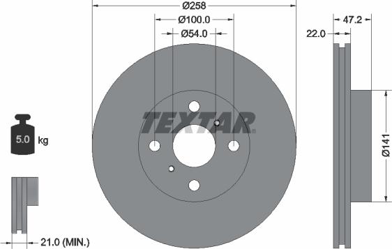 Textar 92090500 - Тормозной диск autospares.lv