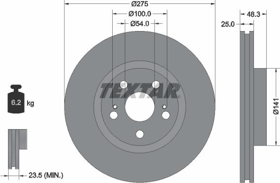 Textar 92090600 - Тормозной диск autospares.lv