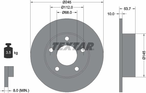 Textar 92090803 - Тормозной диск autospares.lv