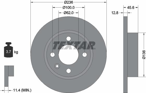 Textar 92090200 - Тормозной диск autospares.lv