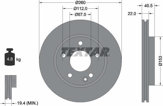 Textar 92091300 - Тормозной диск autospares.lv