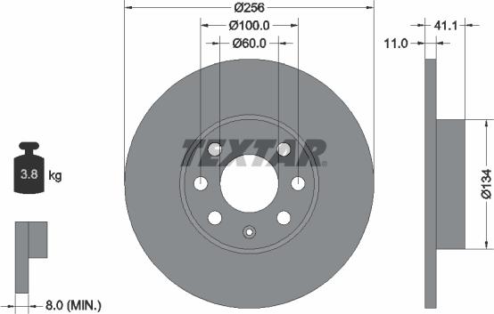 Textar 92091700 - Тормозной диск autospares.lv