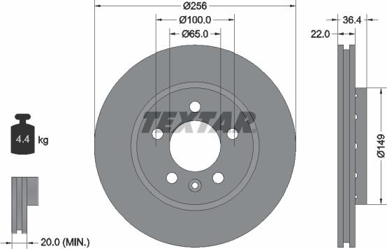 Textar 92098605 - Тормозной диск autospares.lv