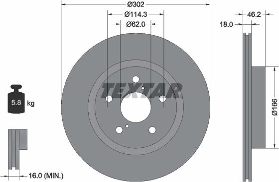 Textar 92093500 - Тормозной диск autospares.lv