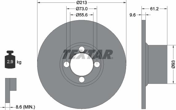 Textar 92092600 - Тормозной диск autospares.lv