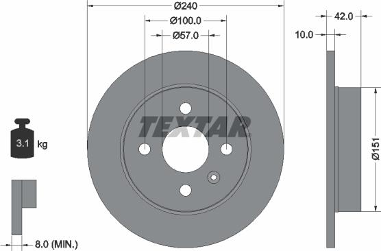 Textar 92092000 - Тормозной диск autospares.lv