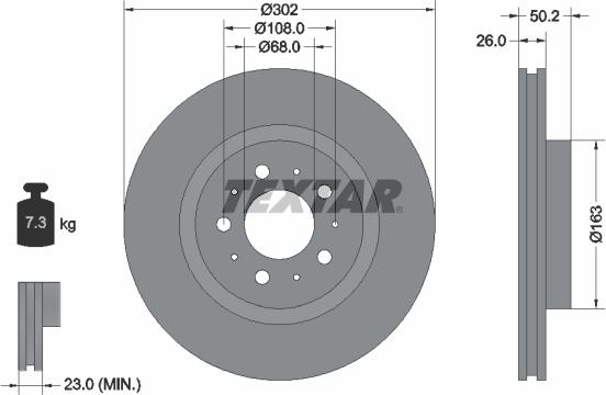 Textar 92092305 - Тормозной диск autospares.lv