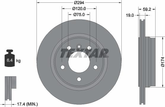 Textar 92097305 - Тормозной диск autospares.lv