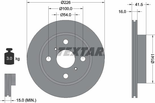 Textar 92049600 - Тормозной диск autospares.lv