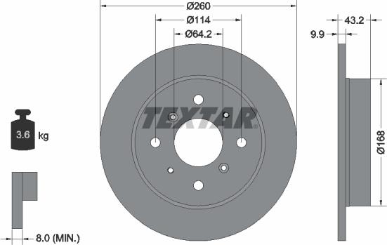 Textar 92049100 - Тормозной диск autospares.lv