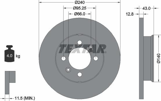 Textar 92044400 - Тормозной диск autospares.lv