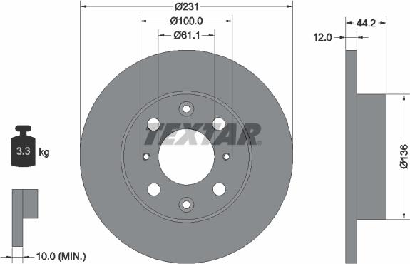 Textar 92046300 - Тормозной диск autospares.lv