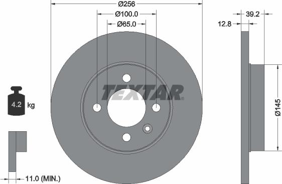 Textar 92041700 - Тормозной диск autospares.lv