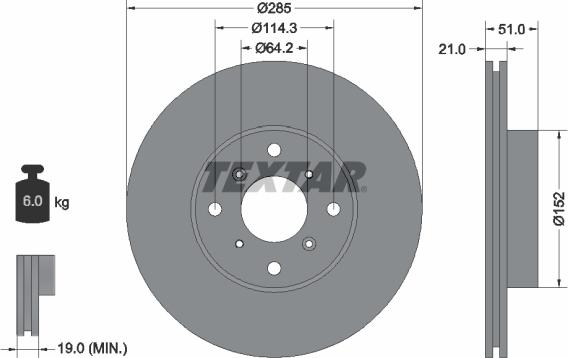 Textar 92048900 - Тормозной диск autospares.lv