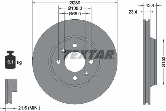 Textar 92048400 - Тормозной диск autospares.lv