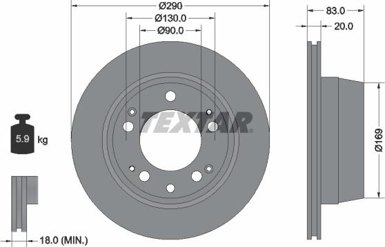 Textar 92048305 - Тормозной диск autospares.lv