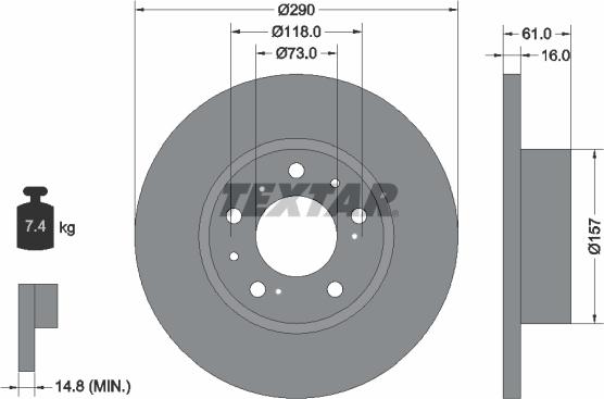 Textar 92042900 - Тормозной диск autospares.lv