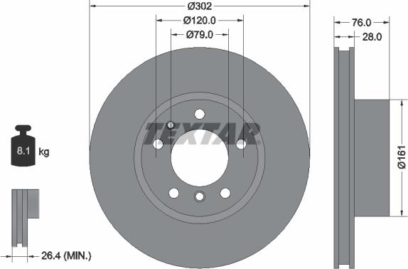 Textar 92042400 - Тормозной диск autospares.lv