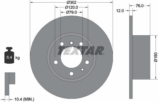 Textar 92042103 - Тормозной диск autospares.lv