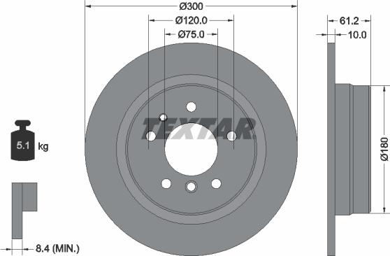 Textar 92042303 - Тормозной диск autospares.lv