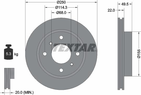 Textar 92047500 - Тормозной диск autospares.lv