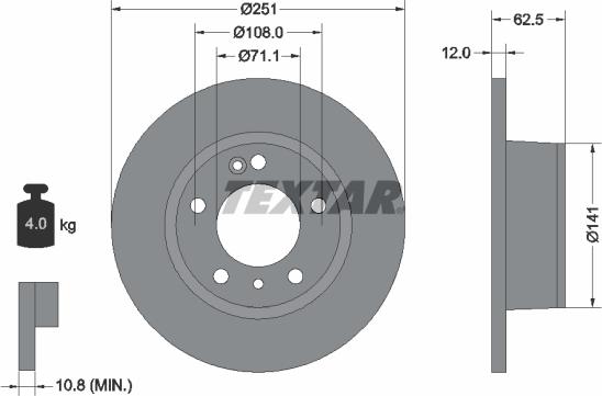 Textar 92059900 - Тормозной диск autospares.lv