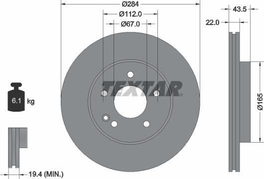 Textar 92059405 - Тормозной диск autospares.lv