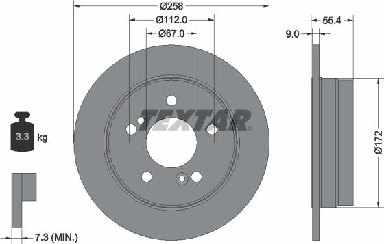 Textar 92059505 - Тормозной диск autospares.lv